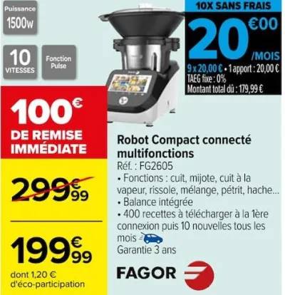 Carrefour Robot Compact connecté multifonctions Offres et Promotions