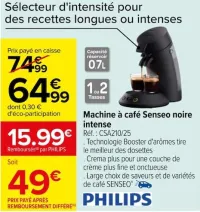 Carrefour Machine à café Senseo noire intense Offres et Promotions