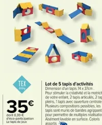 Carrefour Lot de 5 tapis d'activités Offres et Promotions