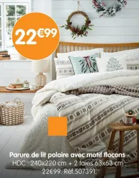 B&M Parure de lit polaire avec motif flocons Offres et Promotions