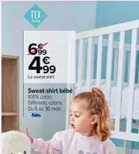Carrefour Sweat-shirt bébé Offres et Promotions
