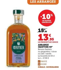 U Express ISAUTIER Arrange 40° 50 cl Offres et Promotions