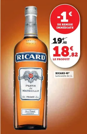 U Express RICARD 45° 1 l Offres et Promotions