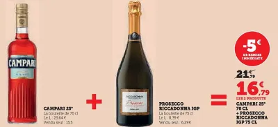 U Express Campari 25° + prosecco riccadonna igp 70 cl Offres et Promotions