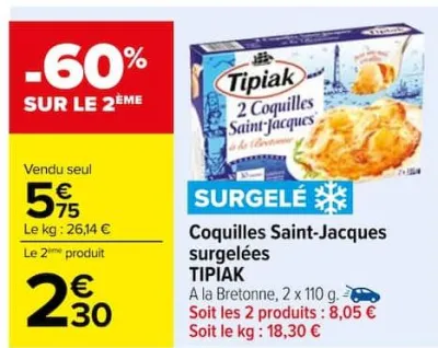 Carrefour Coquilles Saint-Jacques surgelées Offres et Promotions