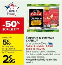 Carrefour Carpaccio au parmesan CHARAL Offres et Promotions