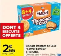 Carrefour Biscuits Tronches de Cake "Format Familial" Offres et Promotions