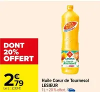 Carrefour Huile Cœur de Tournesol Offres et Promotions