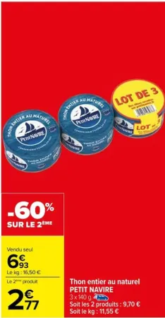 Carrefour Thon entier au naturel Offres et Promotions