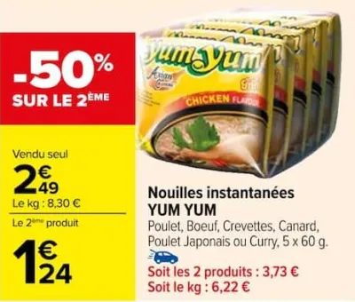 Carrefour Nouilles instantanées Offres et Promotions