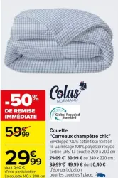 Carrefour Couette "Carreaux champêtre chic" Offres et Promotions