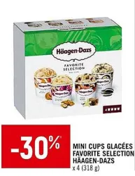 Spar HÄAGEN-DAZS Mini Cups Glacées Favorite Selection Offres et Promotions