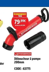 Screwfix ROTHENBERGER Déboucheur à pompe 200mm Offres et Promotions