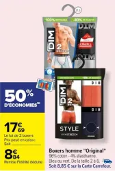 Carrefour Boxers homme "Original" Offres et Promotions