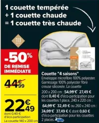 Carrefour Couette "4 saisons" Offres et Promotions