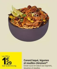 Carrefour Canard laqué, légumes et nouilles chinoises Offres et Promotions