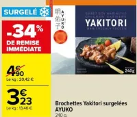 Carrefour Brochettes Yakitori surgelées Offres et Promotions