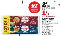 Super U JACQUET Toasts ronds special fetes 500 g Offres et Promotions