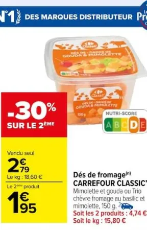 Carrefour Market Dés de fromage Offres et Promotions