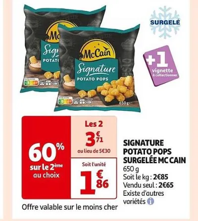 Auchan Supermarché MC CAIN Signature potato pops 650 g Offres et Promotions