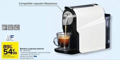 Carrefour Market Machine à expresso blanche Offres et Promotions