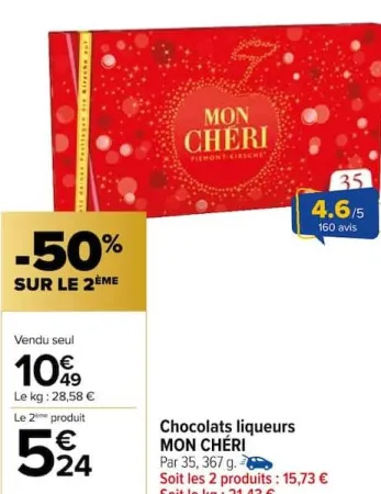 Carrefour Chocolats liqueurs Offres et Promotions