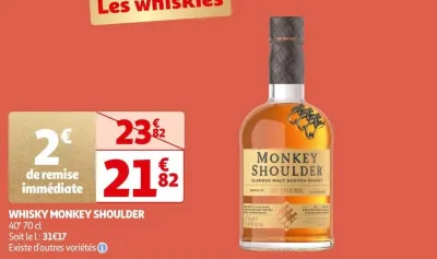 Auchan Hypermarché Whisky Monkey Shoulder Offres et Promotions