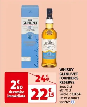 Auchan Hypermarché Whisky Glenlivet Founder's Reserve Offres et Promotions