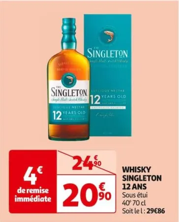 Auchan Hypermarché Whisky Singleton 12 Ans Offres et Promotions