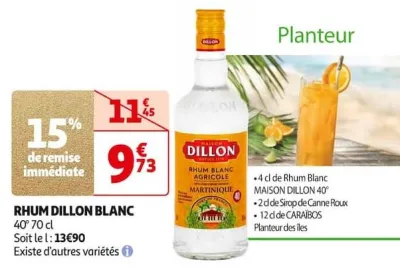 Auchan Hypermarché Rhum Dillon Blanc Offres et Promotions