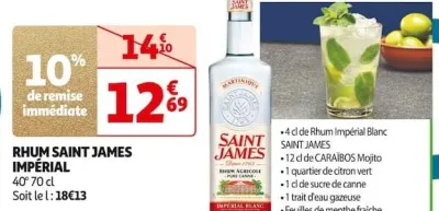 Auchan Hypermarché Rhum Saint James Impérial Offres et Promotions