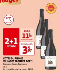 Auchan Hypermarché Côtes Du Rhône Villages Séguret Aop Offres et Promotions