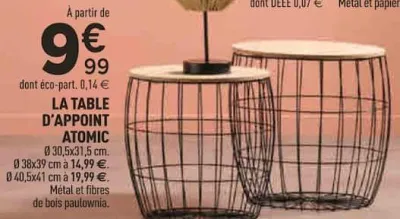 Centrakor LA TABLE D'APPOINT ATOMIC Offres et Promotions