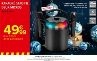 Carrefour Karaoké sans fil deux micros Offres et Promotions