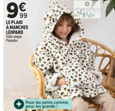 Centrakor LE PLAID À MANCHES LÉOPARD Offres et Promotions