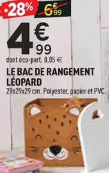 Centrakor LE BAC DE RANGEMENT LÉOPARD Offres et Promotions