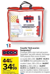 Carrefour Couette "Anti-acarien Saniprotect" Offres et Promotions