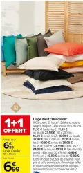 Carrefour Linge de lit "Uni coton" Offres et Promotions