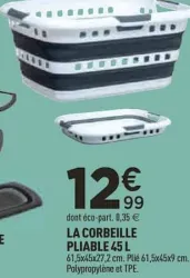 Centrakor LA CORBEILLE PLIABLE 45 L Offres et Promotions