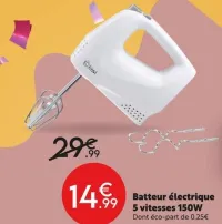 Maxi Bazar Batteur électrique 5 vitesses 150W Offres et Promotions