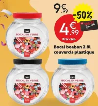 Maxi Bazar Bocal bonbon 2.8l couvercle plastique Offres et Promotions