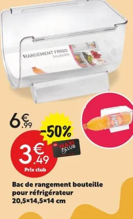 Maxi Bazar Bac de rangement bouteille pour réfrigérateur Offres et Promotions