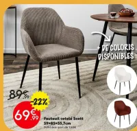 Maxi Bazar Fauteuil côtelé Scott Offres et Promotions