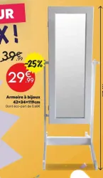 Maxi Bazar Armoire à bijoux 42×34×119cm Offres et Promotions