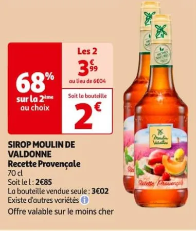 Auchan Hypermarché Sirop Moulin De Valdonne Offres et Promotions