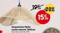 Maxi Bazar Suspension Myha corde naturel Ø45cm Offres et Promotions