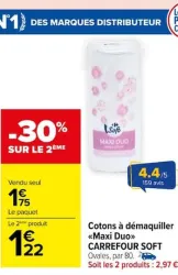 Carrefour Market Cotons à démaquiller "Maxi Duo" Offres et Promotions