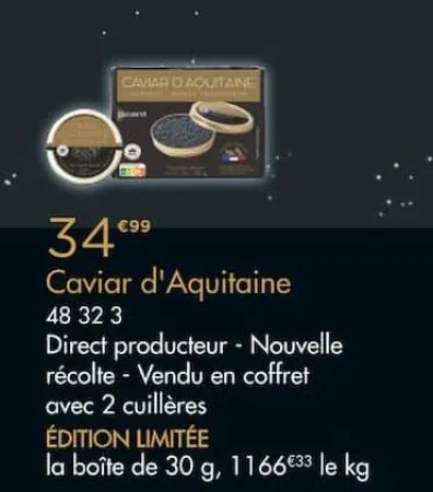 Picard Caviar d'Aquitaine Offres et Promotions