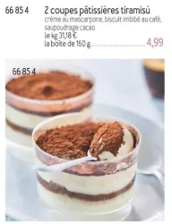 Picard 2 coupes pâtissières tiramisù Offres et Promotions