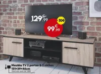 Maxi Bazar Meuble TV 2 portes & 2 niches Offres et Promotions